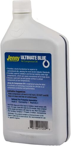 زيت ضاغط الهواء 100 ٪ الاصطناعية 1 QT Quart Jenny Ultimate Blue 105-1209 in Saudi Arabia