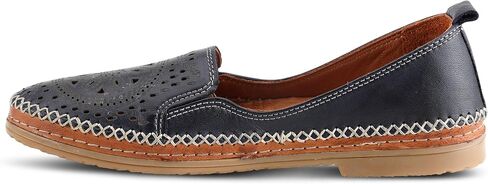 Spring Step Women's Ingrid Slip-On Premium Leather Loafers - Laser Cutout Design, Elastic Goring, Lightweight Flat Sole in Saudi Arabia