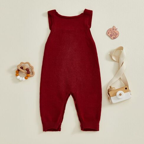Fall Winter Clothes Infant Baby Girl Boy Sweater Romper Pants Solid Knit Jumpsuit Overall One Piece Outfit in Saudi Arabia