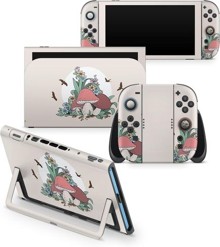 تصميم مبتذل على شكل فطر متوافق مع ملصقات Nintendo Switch Skins، ملصقات Kawaii Vinyl 3m Nintendo Switch غطاء كامل ملتف in Kuwait