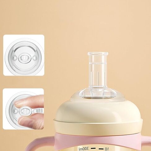 كوب Sippy الصغير ، زجاجة مياه شرب الأطفال مرجحة مع صنبور صامت لمدة 6 أشهر ، 300 مل/10 أوقية/وردي/1PACK in Kuwait