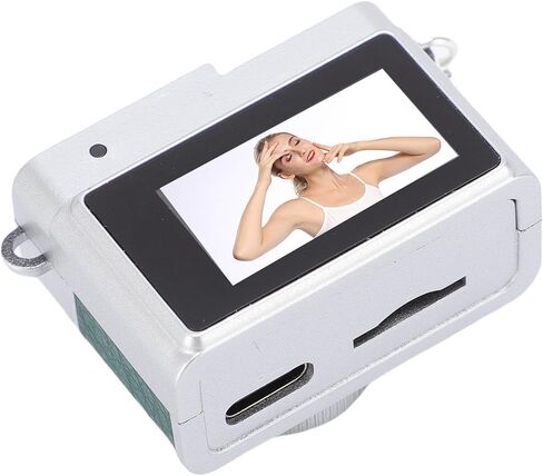 Zunate Mini Keychain Digital Camera 1080P 2MP with 0.96in Color Display, LED Light, 4 Filters, 32GB Card, USB C, Compact Retro Cam for Travel & Daily Use (White) in Saudi Arabia