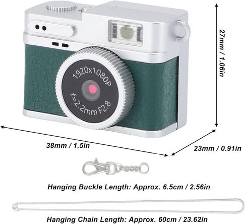 Zunate Mini Keychain Digital Camera 1080P 2MP with 0.96in Color Display, LED Light, 4 Filters, 32GB Card, USB C, Compact Retro Cam for Travel & Daily Use (White) in Saudi Arabia