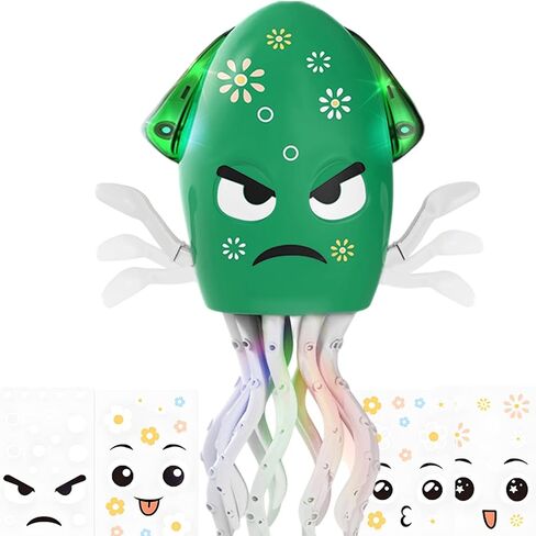الرقص Octopus Toy Toy Electric Crawling Baby Toy with Lights & Music Tummy Time Octopus Toy | تعبيرات DIY ، تجنب العقبات | للبنين والبنات عيد ميلاد هدية الحفلات ، عيد الميلاد (أصفر) in Kuwait
