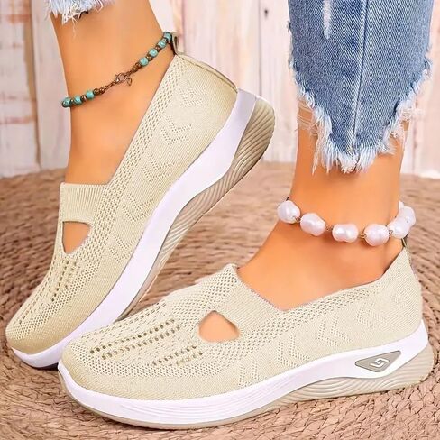 Generic Women's Walking Shoes: Breathable, Comfortable, Non-Slip, Lightweight, Arch Support, Perfect for Indoor/Outdoor, Spring/Summer/Fall, White, US Women's Sizes in Saudi Arabia