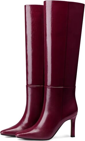 Womens Knee High Boots: 3.54 In Stiletto Heel, Wide Calf Tall Boots, 2025 Fall Fashion Trendy Heel Boot for Party, Night out, Date, Dancing in Kuwait