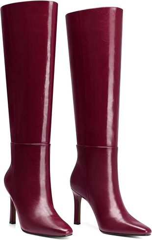 Womens Knee High Boots: 3.54 In Stiletto Heel, Wide Calf Tall Boots, 2025 Fall Fashion Trendy Heel Boot for Party, Night out, Date, Dancing in Kuwait