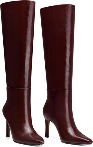 Womens Knee High Boots: 3.54 In Stiletto Heel, Wide Calf Tall Boots, 2025 Fall Fashion Trendy Heel Boot for Party, Night out, Date, Dancing in Kuwait