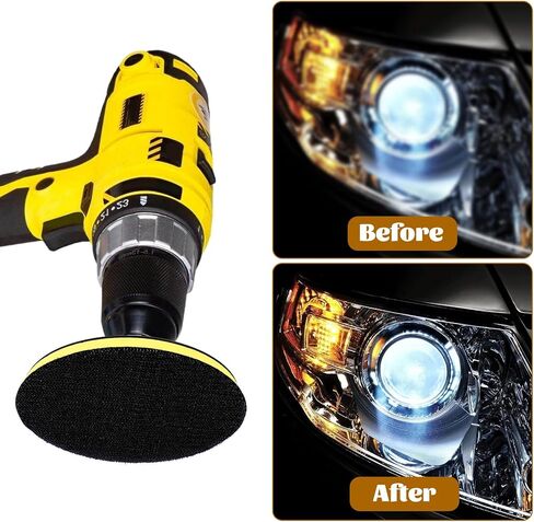 2PCS Sander Attachment for Drill, 5 Inch Drill Sander Attachment, 2 Color Sanders for Drills with M10 Drills Adapter,for Sanding Finishing Polishing, Black, Yellow in Saudi Arabia