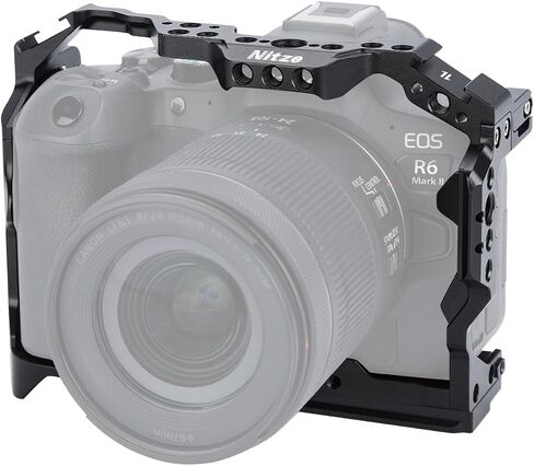 Nitze Cage for Canon EOS R6 Mark II/ R5 C/ R5/ R6 Camera with Built-in Cold Shoes, NATO Rail and Arca Quick Release Plate - T-C04A in Saudi Arabia