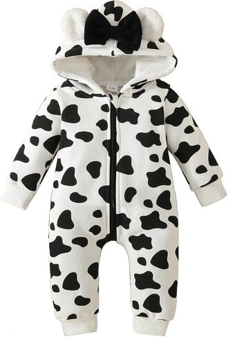 Newborn Baby Girl Warm Clothes Heart Hoodie Romper Zipper Jumpsuit | Long Sleeve Toddler Snow Suit, Fall Winter Clothes for Girls Valentines Day Outfit, Bear Ear Snowsuit, 0 3 6 9 12 18 Months in Kuwait