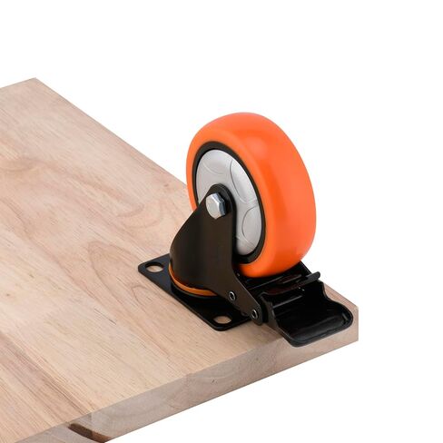 6 بوصة عجلات دوارة شاقة مع الفرامل - مجموعة من سعة 4 ، 3000 رطل ، PVC لا ضوضاء لا عجلات العلامات للأثاث ، العربات ، والمعدات (تشمل مسامير مجانية) in Kuwait