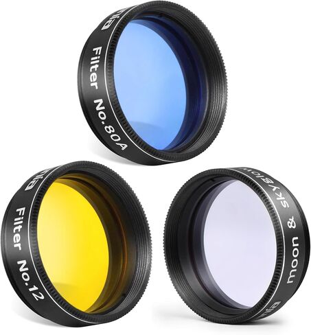 Astromania 1.25 "مرشح اللون/الكوكب - #80A الأزرق - حزمة مع - 1.25" مرشح Skyglow Moon & Planetary #12 Yellow in Saudi Arabia