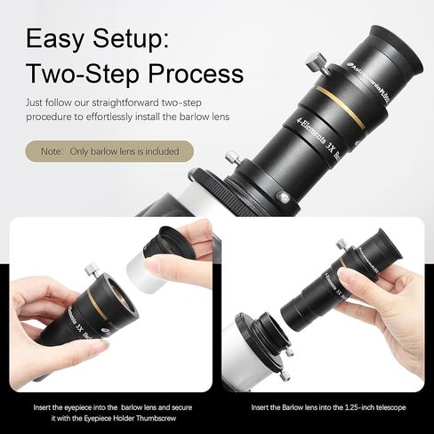 Astromania 1.25 "مرشح اللون/الكوكب - #80A الأزرق - حزمة مع - 1.25 بوصة تلسكوب Barlow Lens 3x مع 4 عناصر in Saudi Arabia