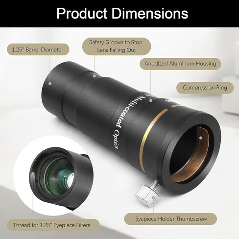 Astromania 1.25 "مرشح اللون/الكوكب - #80A الأزرق - حزمة مع - 1.25 بوصة تلسكوب Barlow Lens 3x مع 4 عناصر in Saudi Arabia