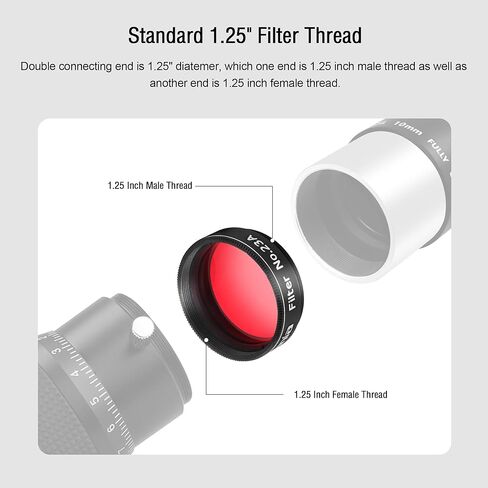 Astromania 1.25" Color/Planetary Filter - #23A Red - Bundle with - Laser Collimator Alignment 1.25 Inch in Saudi Arabia