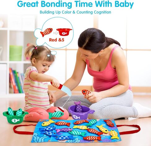 ألعاب Montessori لعمر واحد - لعبة صيد قماش مع أكواب تكديس ، ألعاب الطفل الأولى هدية عيد ميلاد 12-18 شهر in Saudi Arabia