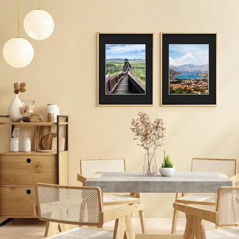 VOKOY 16 Pack 11x14 Black Picture Mats for 8x10 Pictures, Frame Mattes Display Photo Paper Frame Mat with White Core Bevel Cut for Photos Paintings Prints Posters Artworks in Kuwait