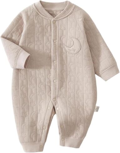 Baby Boys Girls Romper Clothes Long Sleeve Newborn Coming Home Outfits Infant Striped Solid Bodysuit Jumpsuit in Kuwait