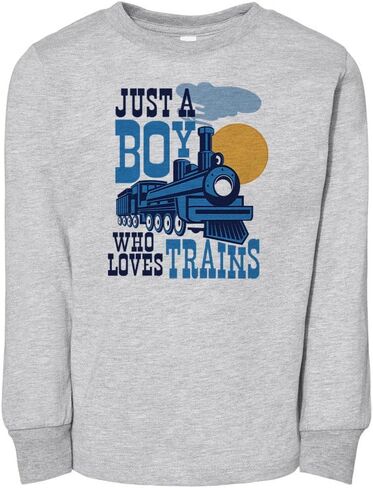 Just a Boy Who Loves Trains Toddler Kids Long Sleeve T-Shirt in Saudi Arabia