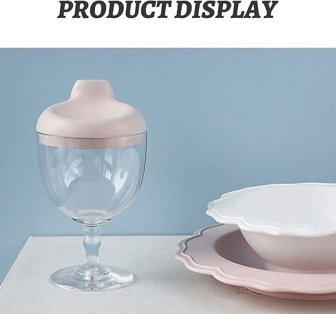 Plastic Goblet Cup, Baby Sippy Cup Wine Glass, Beverage Mug Milk Bottle with Lid for Kids on Birthday Party or Celebration in Saudi Arabia