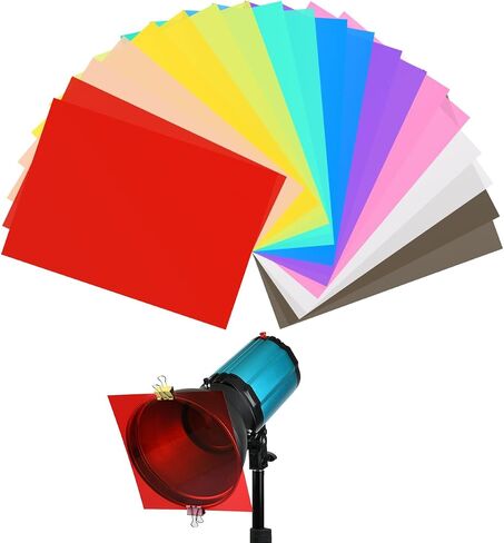 DS. نمط مميز الهلام الإضاءة LED شفافة 20pcs صفائح بلاستيكية ملونة للتصوير مصباح مصباح هلام تصفية تلميح in Saudi Arabia