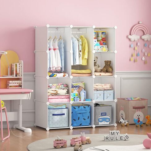 Vipzone Baby Dresser ، منظمي خزانة الأطفال ، خزانة أطفال محمولة للخزانة ، غرفة نوم ، حضانة ، Cubby ، خزانة ، ملابس ، لباس ، رف تخزين الأطفال ، ملابس أرموير معلقة (أزرق) in Saudi Arabia