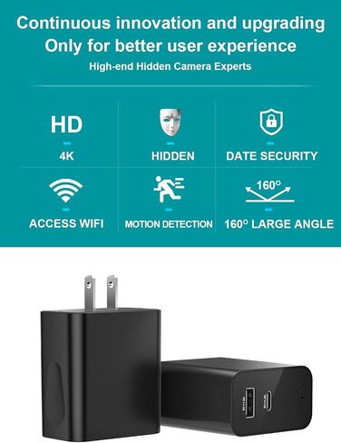 4K Wireless Hidden Cameras Mini Small Spy Security Wall Outlet WiFi Camera Indoor Camera for Home Security【Upgraded】 (CAM) in Saudi Arabia