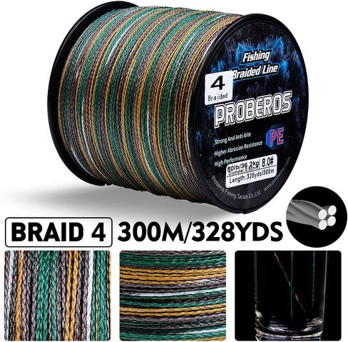 Braided Fishing Line, Abrasion Resistant Zero Stretch Braided Lines 4/8 Strands Super Strong Superline 6Lb -100Lb Test 109/328/547/1094/2187 Yards in Kuwait