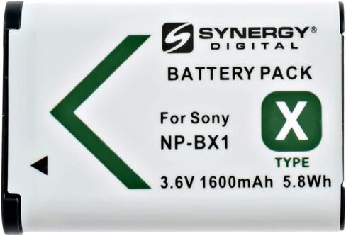Synergy Digital Camcorder Battery, Compatible with Sony FDR-X1000V Camcorder, (Li-Ion, 3.6V, 1600 mAh) Ultra High Capacity, Replacement for Sony NP-BX1 Battery in Saudi Arabia