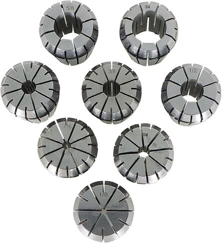 8Pcs ER32 Collets with Common Size 1/8 3/16 1/4 5/16 3/8 1/2 5/8 3/4 in Saudi Arabia