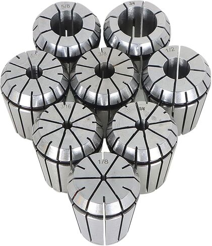 8Pcs ER32 Collets with Common Size 1/8 3/16 1/4 5/16 3/8 1/2 5/8 3/4 in Saudi Arabia