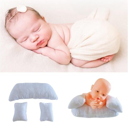 3 PCS Newborn Photography Props, 0-3 Months Baby Posing Aid Pillow Shoot | 3-piece baby posing aid pillow can provide comfortable support, diy newborn professional photograph shoot set in Saudi Arabia