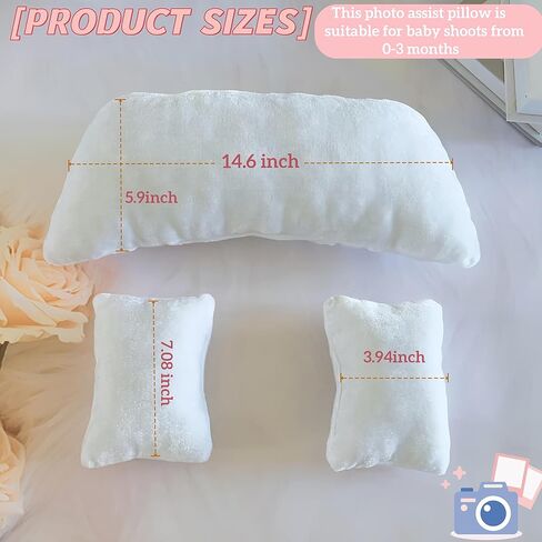 3 PCS Newborn Photography Props, 0-3 Months Baby Posing Aid Pillow Shoot | 3-piece baby posing aid pillow can provide comfortable support, diy newborn professional photograph shoot set in Saudi Arabia