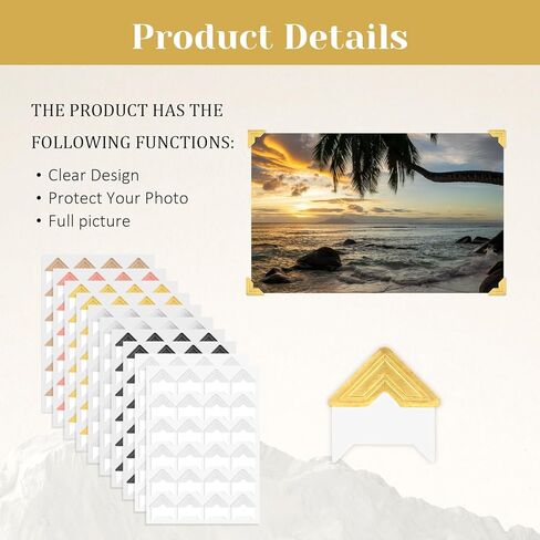 240Pcs Photo Corners for Scrapbooking, Self-Adhesive Photo Mounting Corners Picture Stickers for DIY Scrapbook Album Picture Frames Journal Supplies 10 Sheets 6 Colors in Saudi Arabia