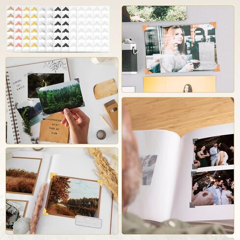 240Pcs Photo Corners for Scrapbooking, Self-Adhesive Photo Mounting Corners Picture Stickers for DIY Scrapbook Album Picture Frames Journal Supplies 10 Sheets 6 Colors in Saudi Arabia