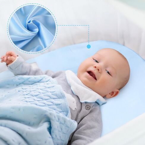 breling 4 pack satin satin aproach for baby soft silk ease exeets cradle legets for bash strugle and hourglass bassinet pad patch for baby hair and skin pink pink white in Kuwait