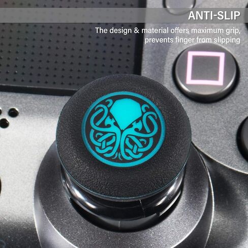 Playrealm FPS Thumbstick Extender & Printing Rubber Silicone Grip Cover 2 Sets for PS5 Dualsenese & PS4 Controller (Basketball) in Kuwait