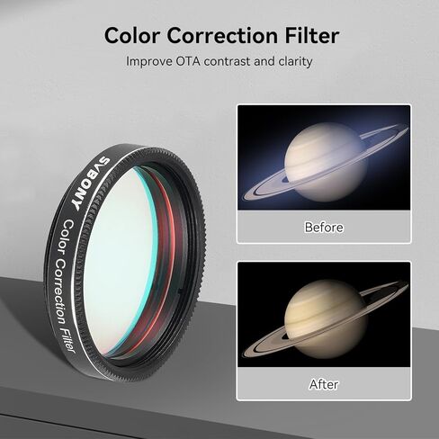 SVBONY SV135 Zoom Eyepiece, Zoom 7 to 21mm 1.25 Inch Telescope Eyepiece Bundle with SV231 1.25'' Color Correction Filter, Correct Edge Chromatic Aberration for Moon Planetary Visual in Saudi Arabia