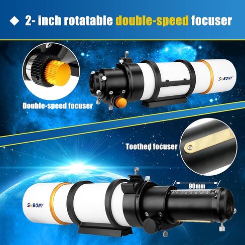 SVBONY SV48P Telescope, 90mm Aperture F5.5 Refractor OTA for Adults Beginners Bundle with SV231 Color Correction Filter, 2 inches Telescope Filter for Moon Planetary Visual and Astrophotography in Kuwait