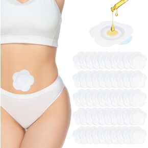 50Pcs Castor Oil Pack Wrap, Self-Adhesive Castor Oil Patches, Disposable Castor Oil Belly Button Wrap Pads Spunlace Cloth Anti-Leakage Acupoint Patch Spunlace Cloth Castor Oil Pack Pads No Wash in Saudi Arabia
