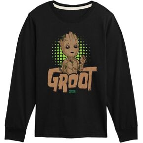 Marvel Guardians of the Galaxy - Baby Groot - Toddler and Youth Long Sleeve Graphic T -Shirt in Kuwait