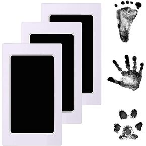 Inkless Baby Footprint Kit, 3 Black Instant Dry Inkless Print Pads + 6 Imprint Cards, Dog Paw Handprint Kit Clean Touch Ink Pad Perfect Keepsake Gift for Newborns and Pets in Saudi Arabia