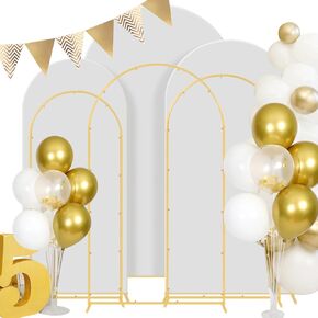 زفاف من 3 قطع معدات زفاف قوس قوس قوس الخلفية (4 ، 5 ، 6) مع قطعة قماش تغطية - مناسبة لحفلات الزفاف وأعياد الميلاد والاستحمام الطفل والاحتفالات الذكرى (الوردي ، (4*5*6)) in Kuwait