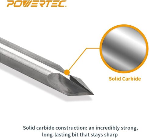 Powertec 73005 بت جهاز التوجيه الصلب كربيد-قطر V-Grove 60 درجة 1/4 بوصة وطول نقاط 7/32 بوصة in Saudi Arabia