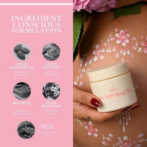 ed&i BUMP BALM for Pregnancy Stretch Mark Prevention, Belly Moisturizer for Pregnant Women With Argan Oil & Shea Butter, Bump Butter for Pregnancy, Maternity Skin Care, Stretch Marks Cream 3.4 oz in Saudi Arabia