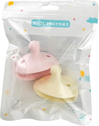 Kids Heroes Silicone Pacifiers للأطفال من 3-36 أشهر ، خالية من BPA ، 2 عبوة (الوردي والفانيليا) in Saudi Arabia