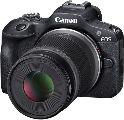Canon EOS R100 Mirrorless Camera Kit-APS-C RF كاميرا مع عدسات 18-45 مم و 55-210 مم ، مستشعر 24 ميجابكسل ، فيديو 4K و Pixel AF (6052C022) + Canon Adapter EF-EOS R + LP-E17 in Saudi Arabia