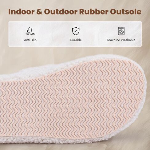 Women's Fuzzy Double Strap House Slippers – Plush Memory Foam Indoor Slides with Arch Support, Non-Slip Sole & Soft Comfort Fit in Kuwait