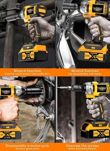21V Cordless Impact Wrench and Drill Set with Battery and Quick Charger | Suitable for Car Repair, DIY, and Father's Day Gifts (Cordless drill + battery*1) in Saudi Arabia